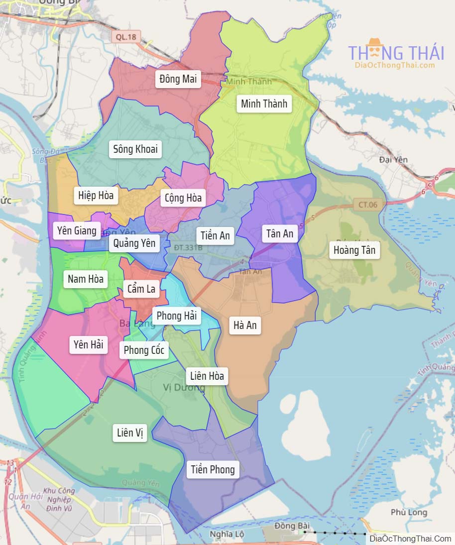 Bản đồ thị xã Quảng Yên.