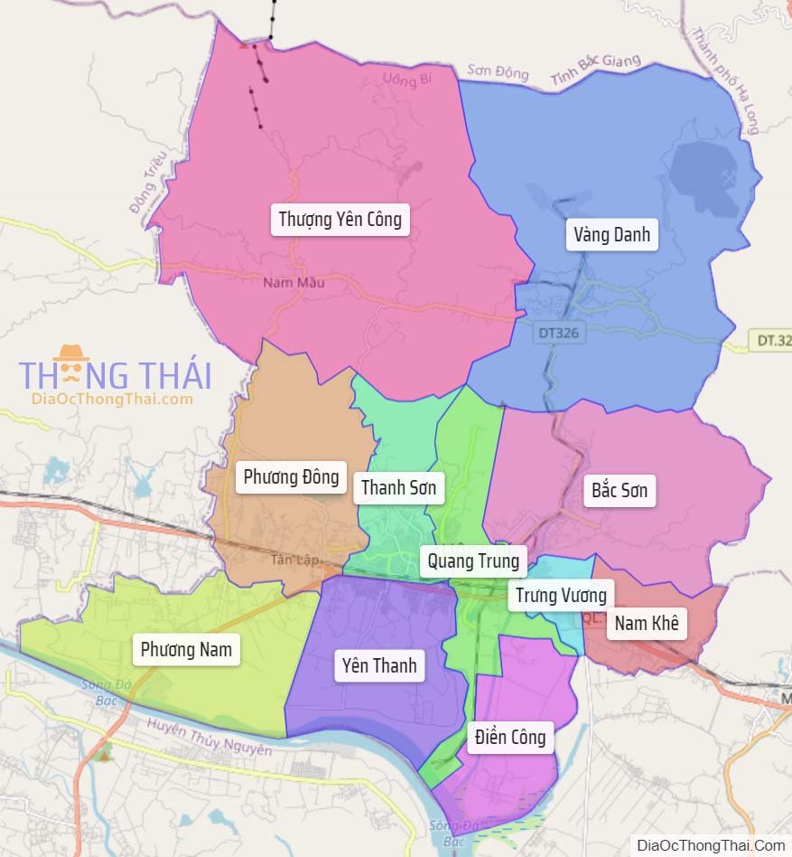 Bản đồ thành phố Uông Bí.