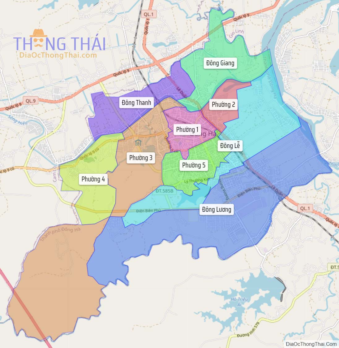 Bản đồ thành phố Đông Hà.