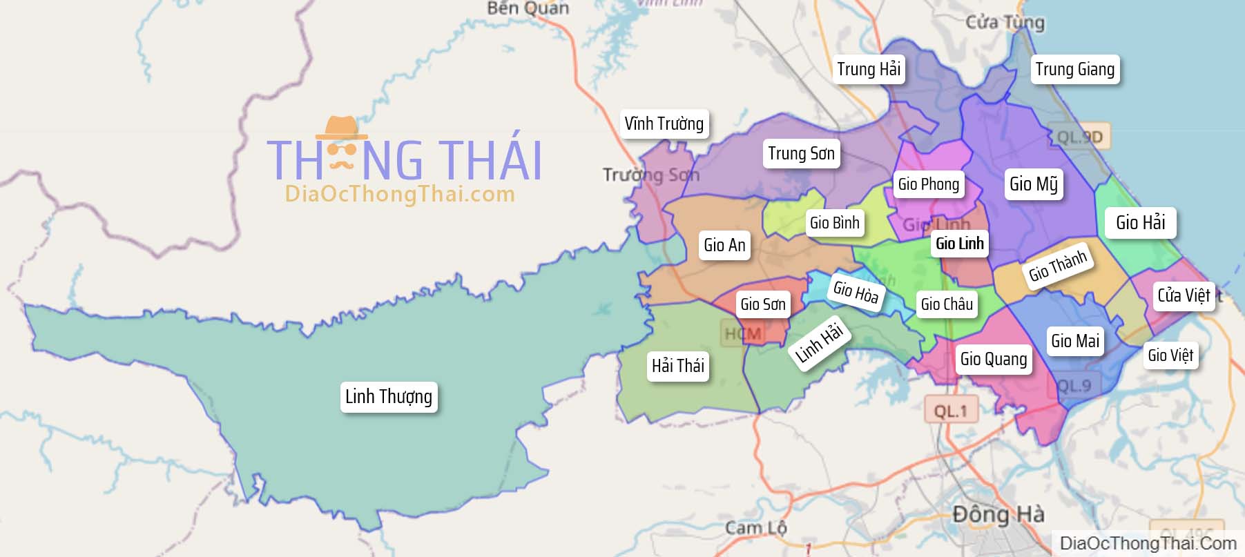Bản đồ huyện Gio Linh.