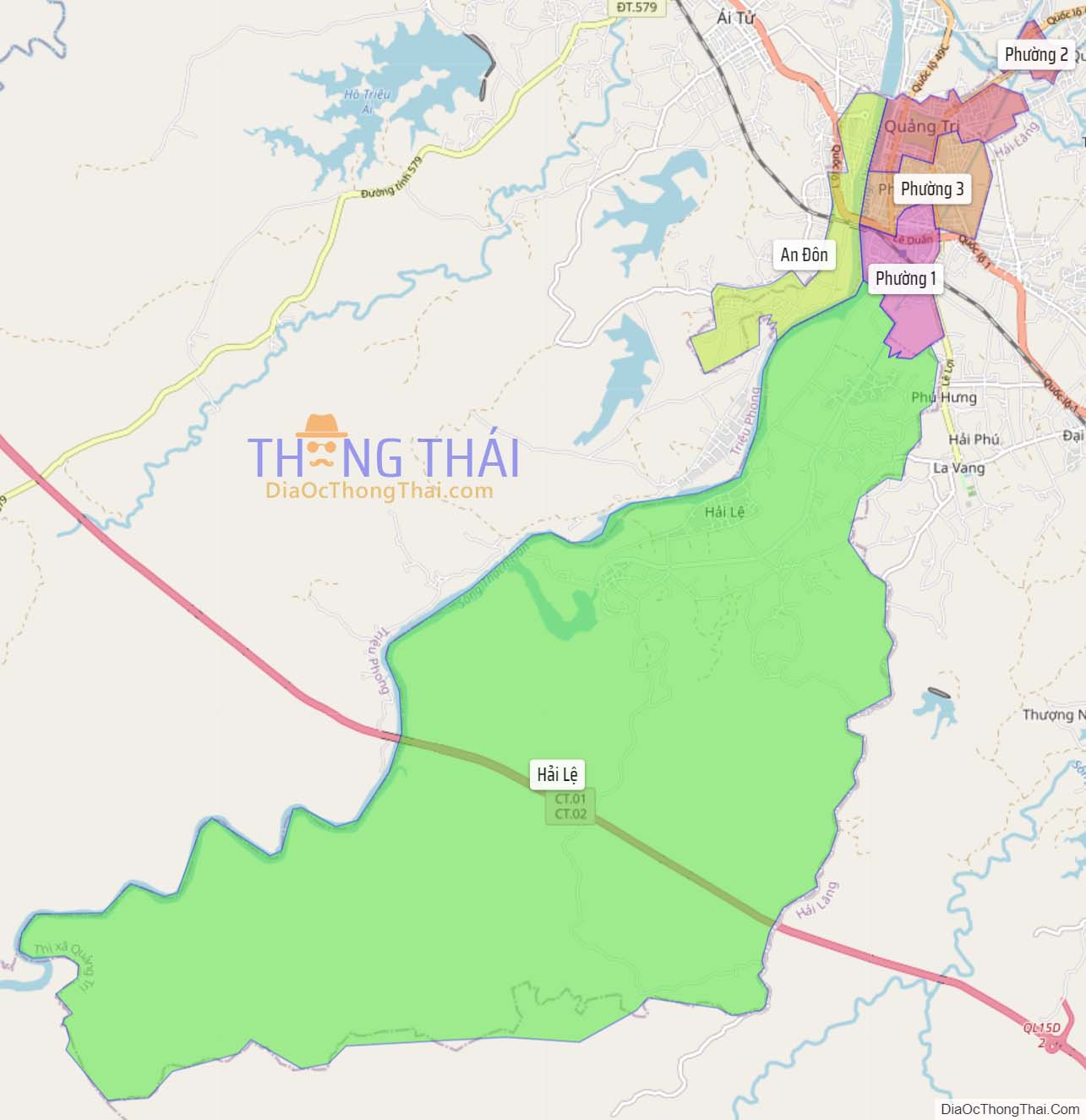 Bản đồ thị xã Quảng Trị.