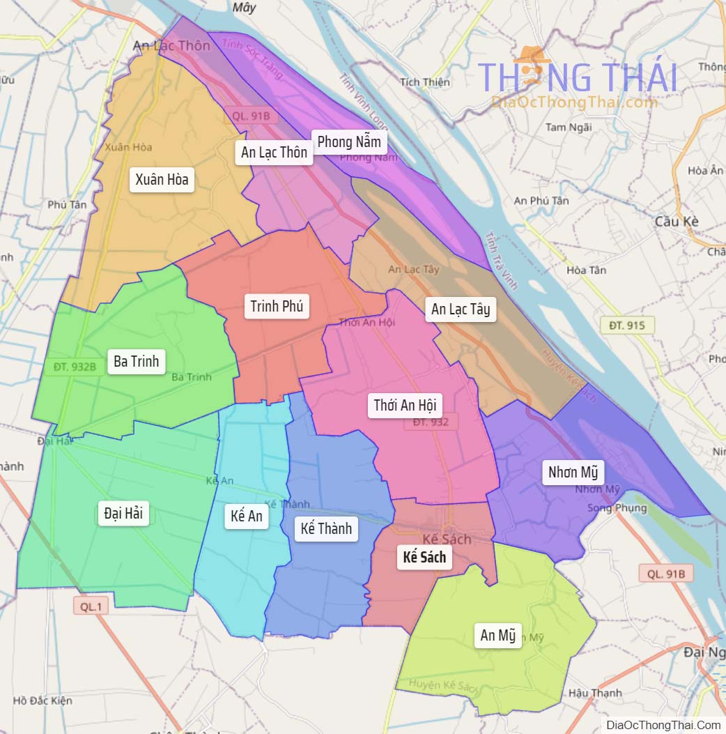 Bản đồ huyện Kế Sách.
