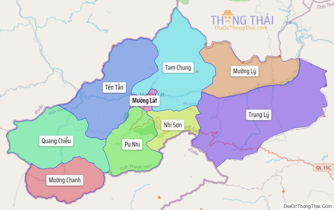 Bản đồ huyện Mường Lát.