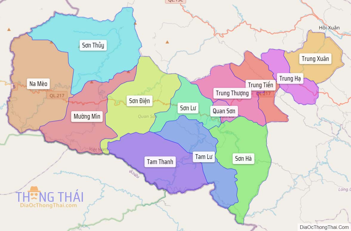 Bản đồ huyện Quan Sơn.