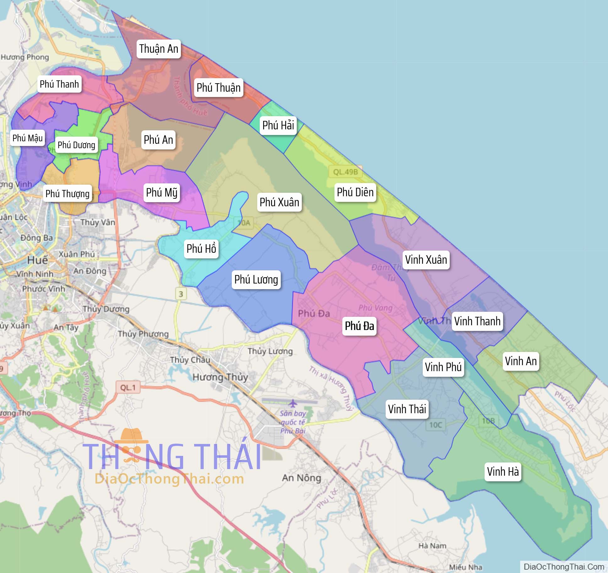 Bản đồ huyện Phú Vang.