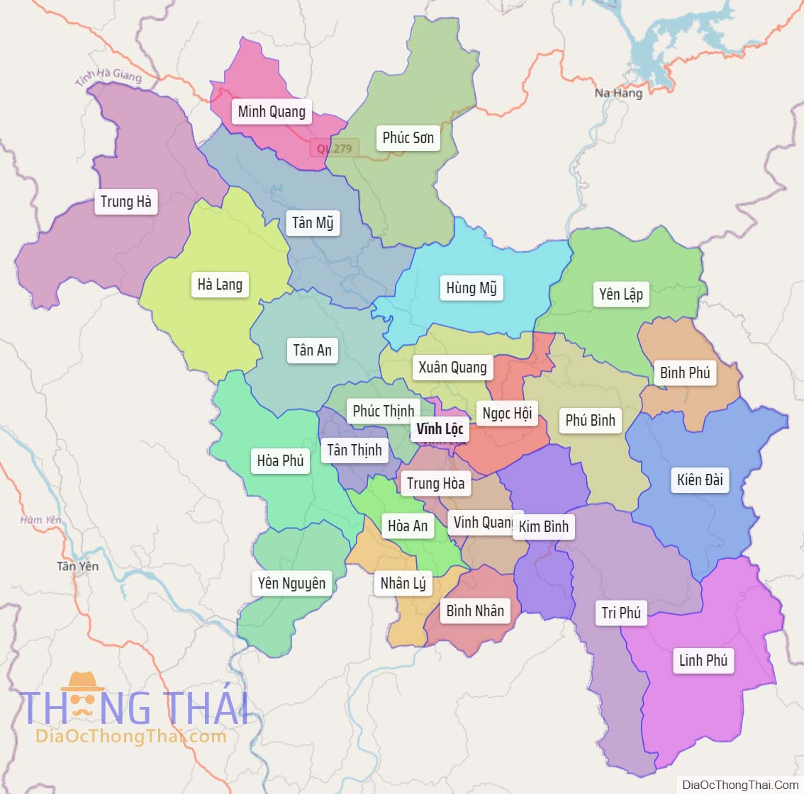 Bản đồ huyện Chiêm Hóa.