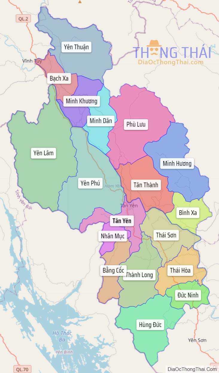 Bản đồ huyện Hàm Yên.
