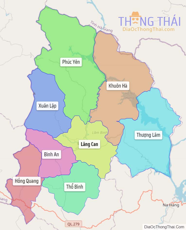 Bản đồ huyện Lâm Bình.