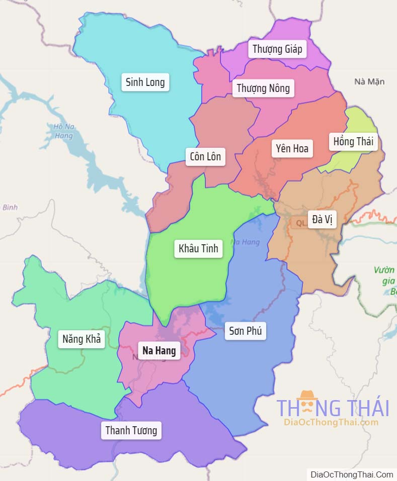 Bản đồ huyện Na Hang.