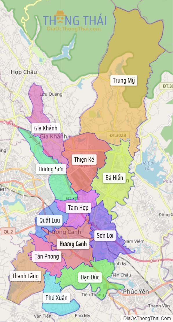 Bản đồ huyện Bình Xuyên.