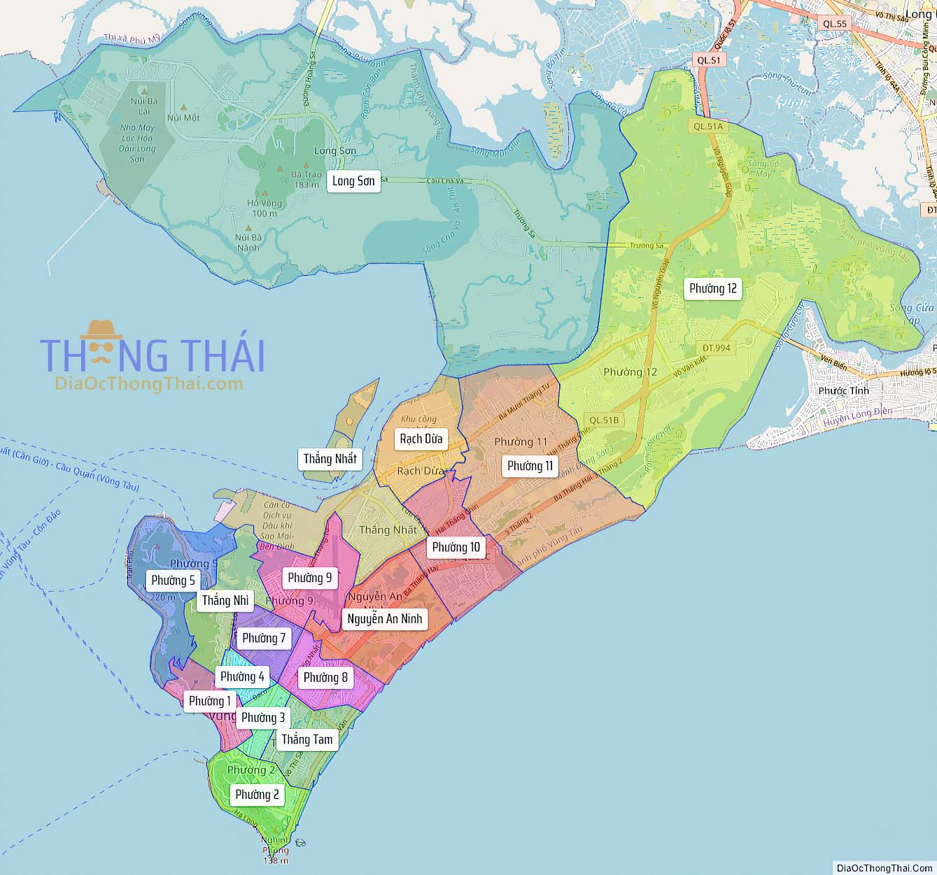 Bản đồ thành phố Vũng Tàu.