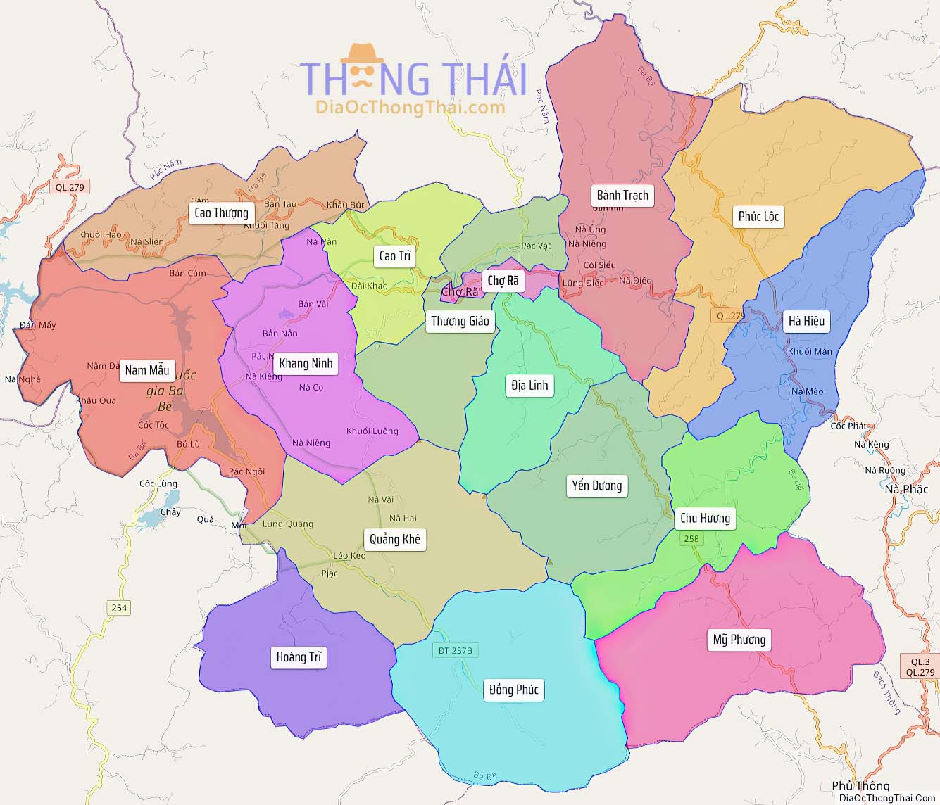 Bản đồ huyện Ba Bể.