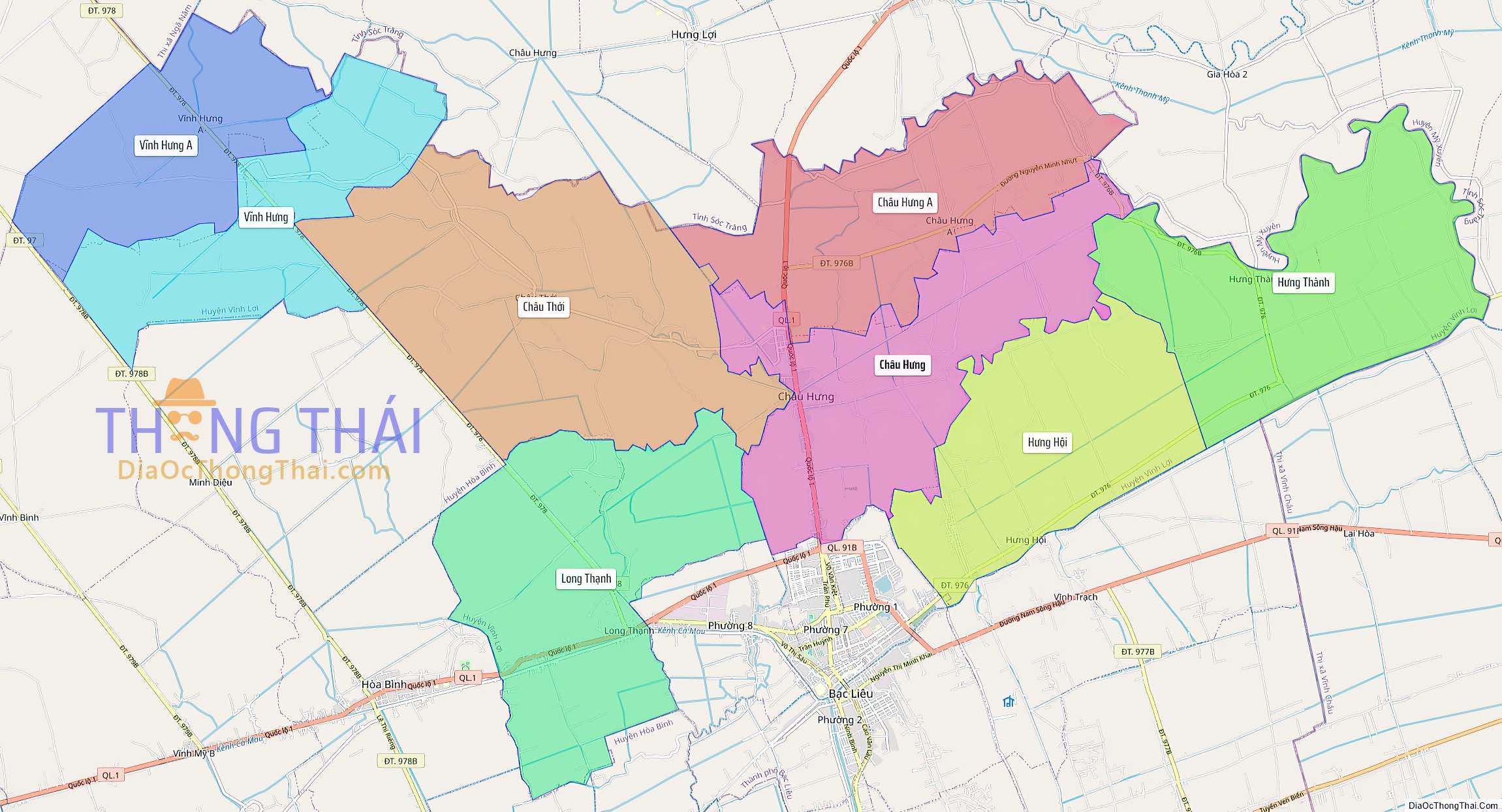 Bản đồ huyện Vĩnh Lợi (Kích thước lớn).