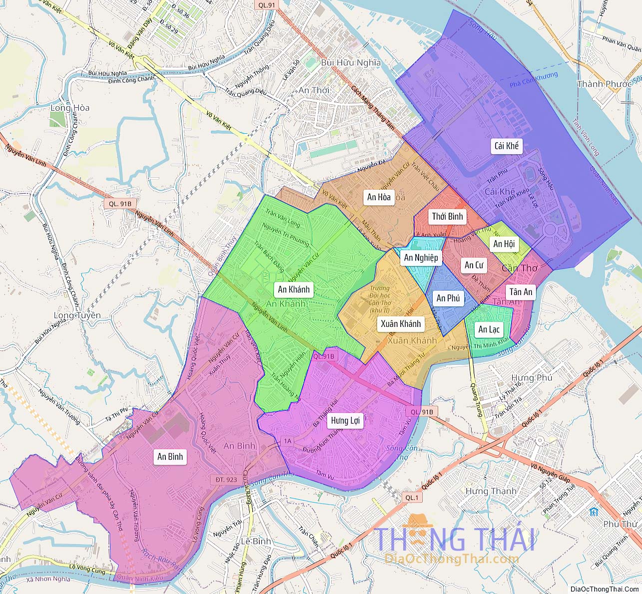 Bản đồ quận Ninh Kiều.