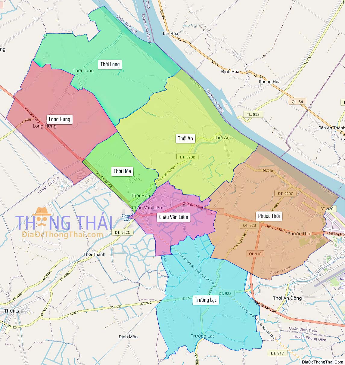 Bản đồ quận Ô Môn.