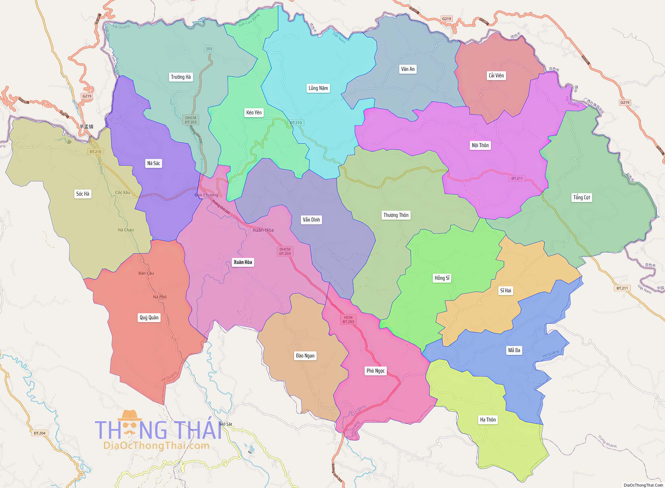 Bản đồ huyện Hà Quảng (Kích thước lớn).