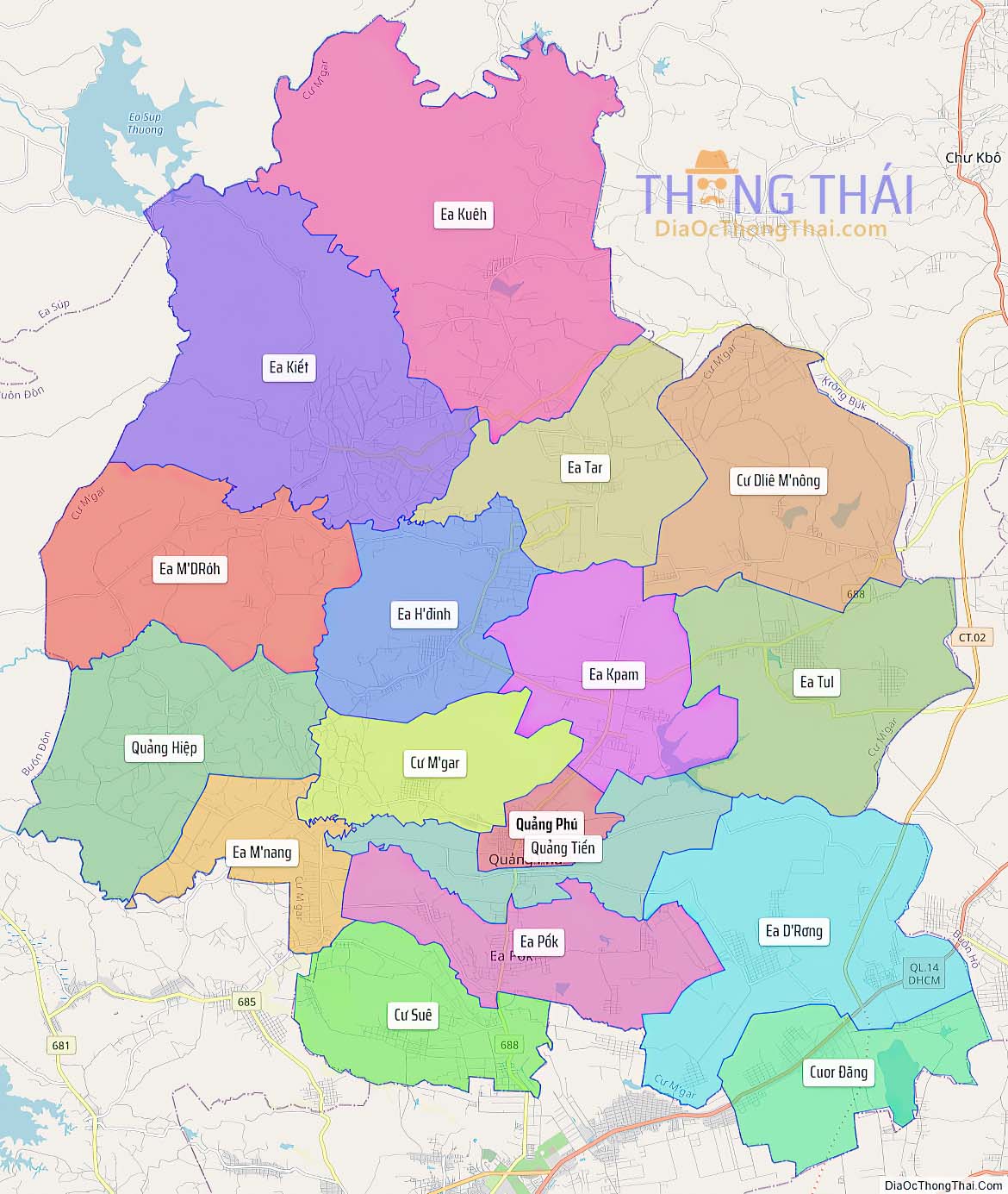 Bản đồ huyện Cư M’gar.