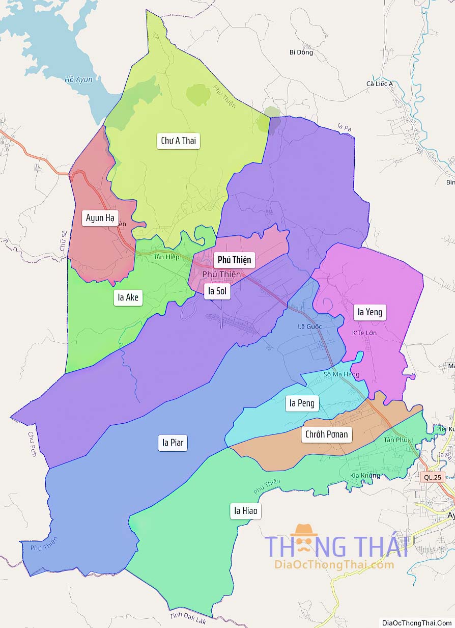 Bản đồ huyện Phú Thiện.