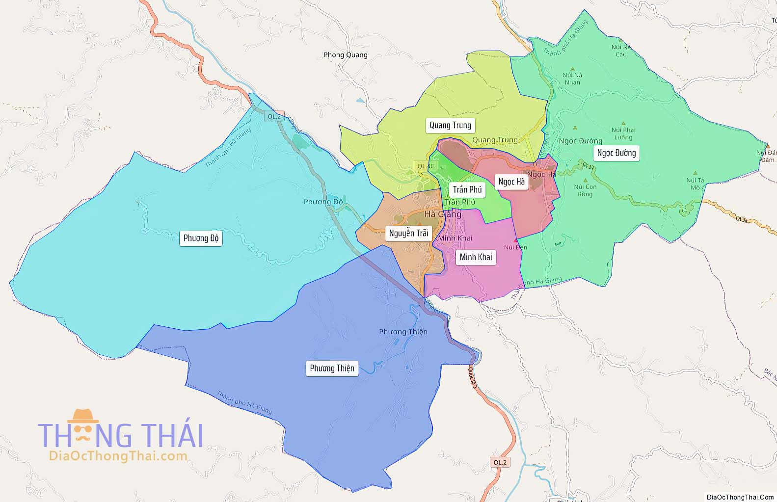 Bản đồ thành phố Hà Giang (Kích thước lớn).