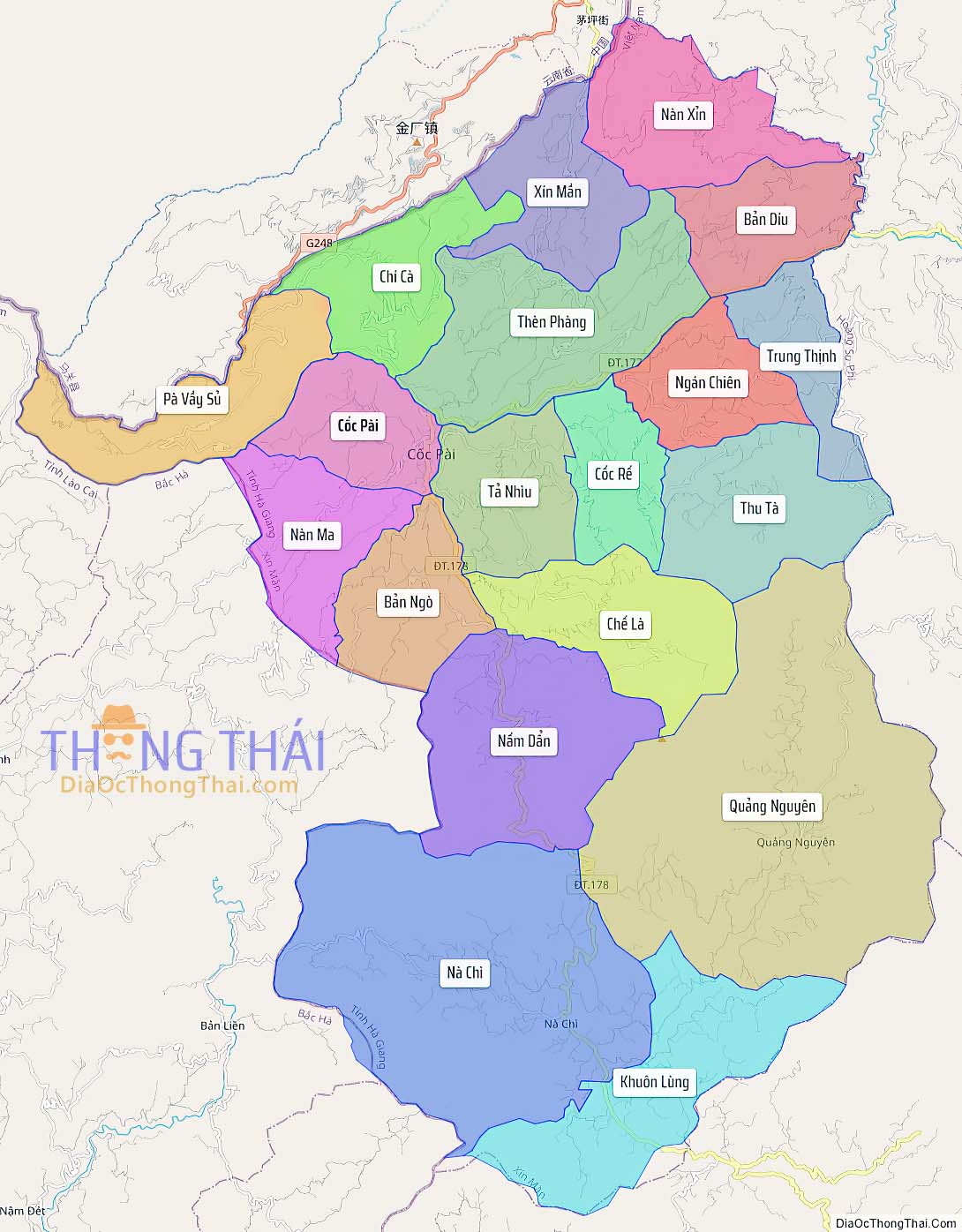Bản đồ huyện Xín Mần.