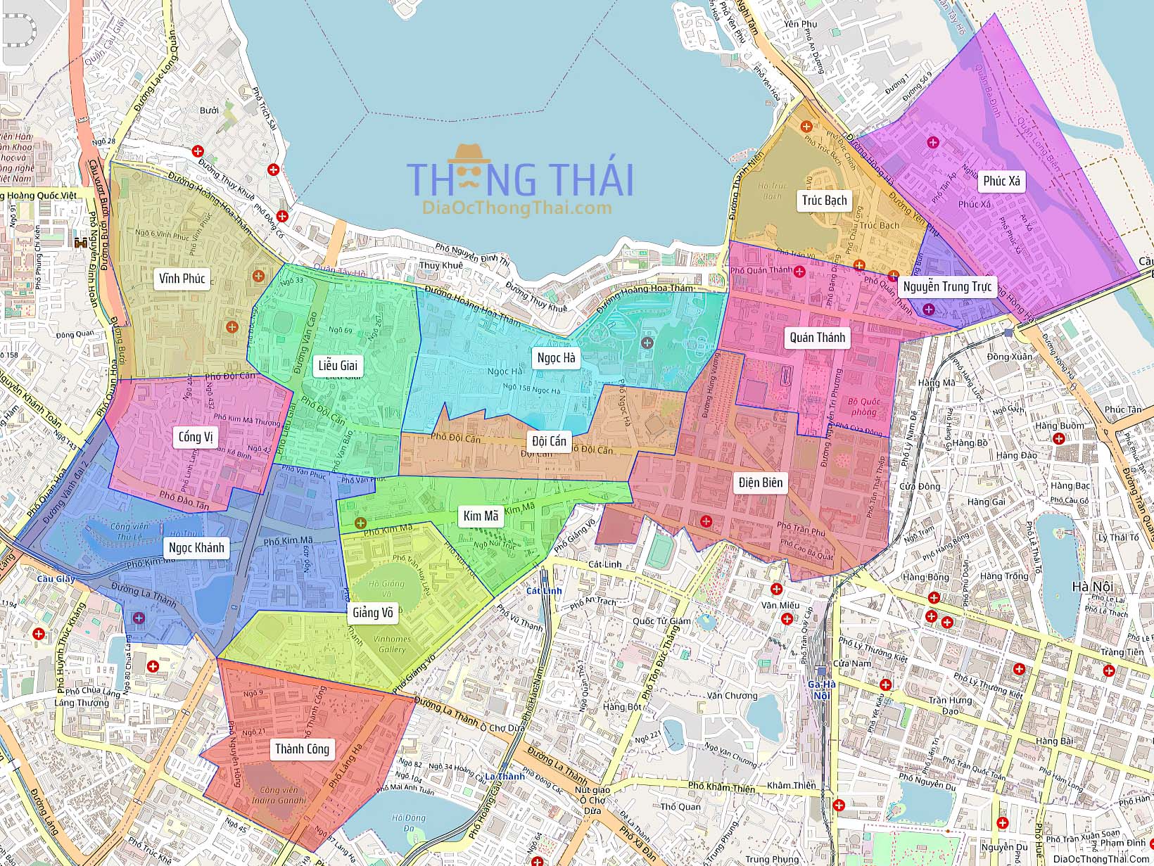 Bản đồ quận Ba Đình (Kích thước lớn).