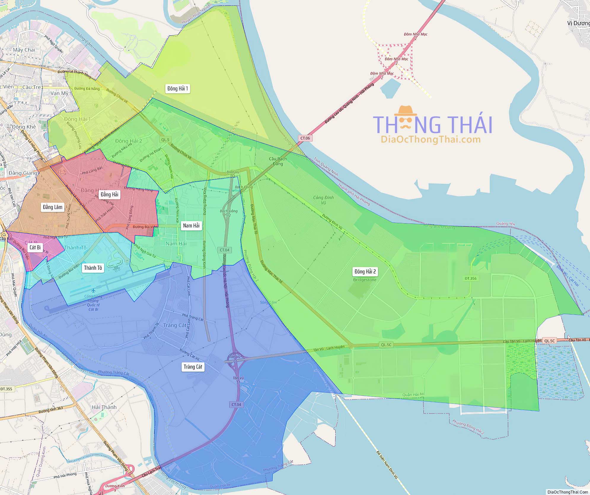 Bản đồ quận Hải An (Kích thước lớn).