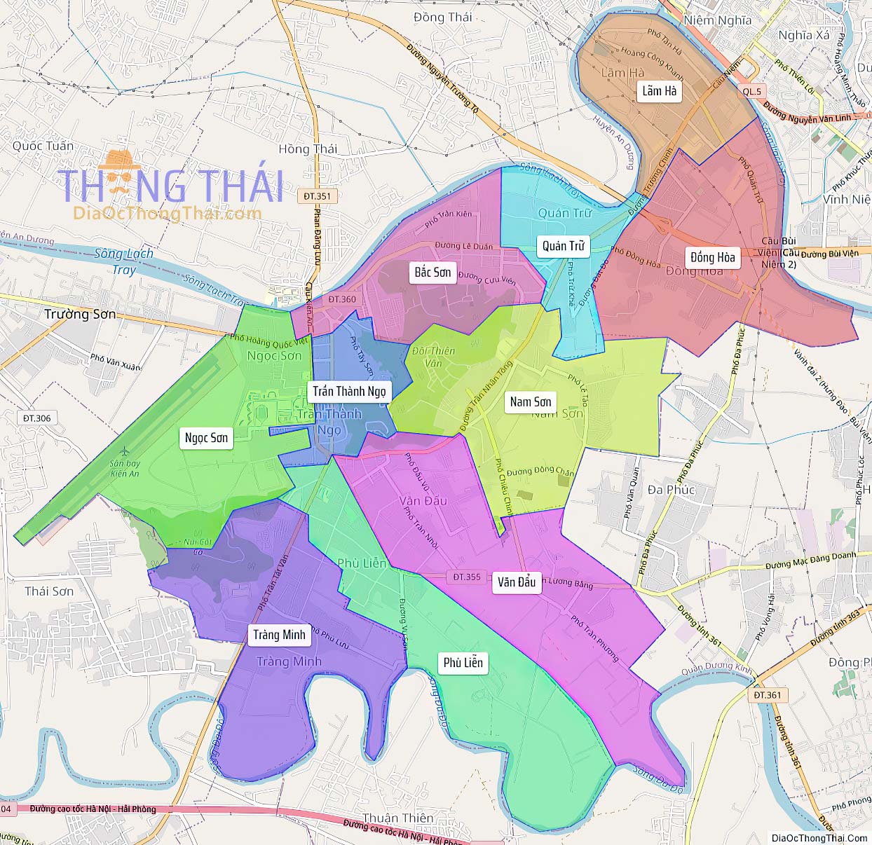 Bản đồ quận Kiến An.