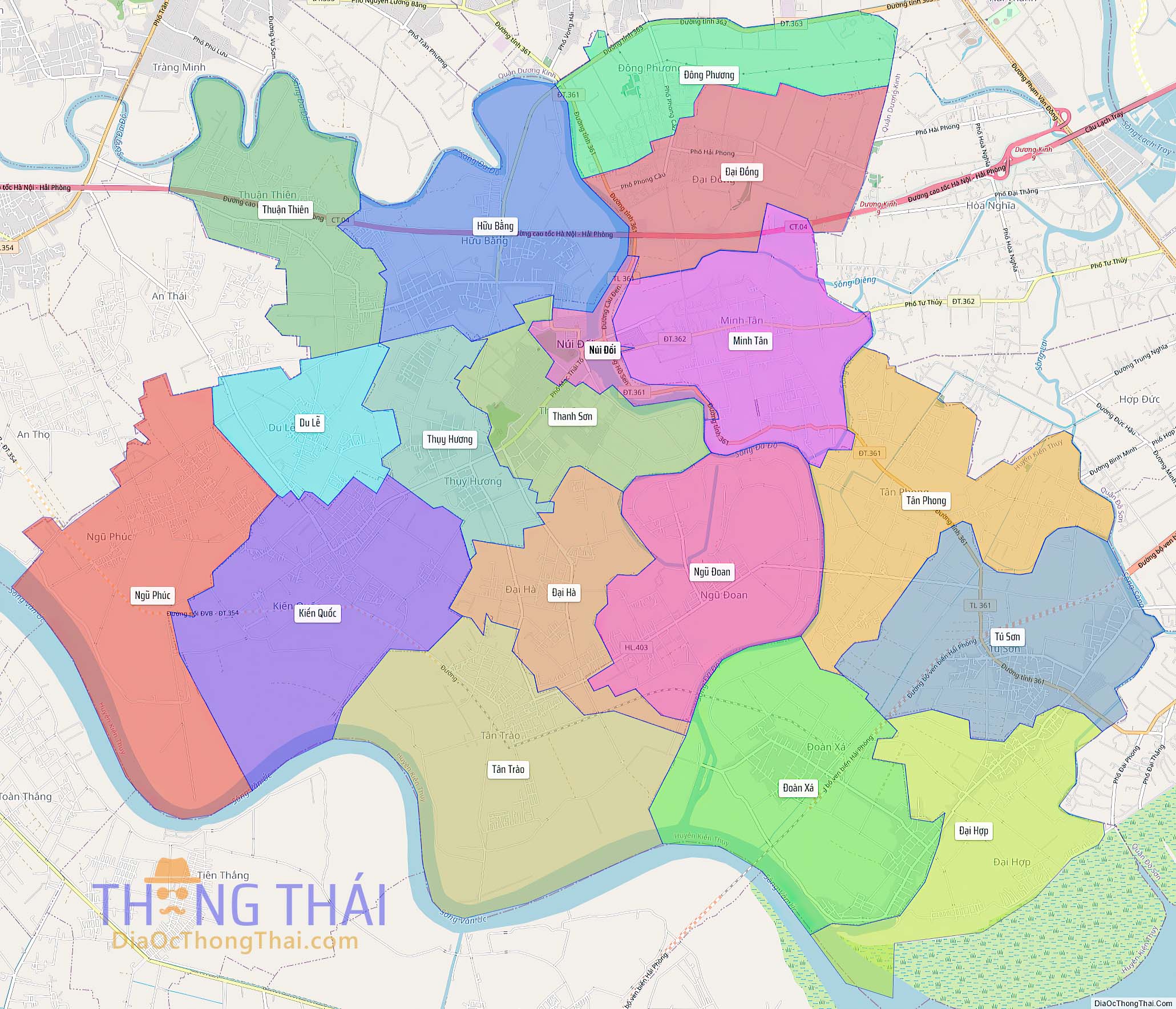 Bản đồ huyện Kiến Thuỵ (Kích thước lớn).