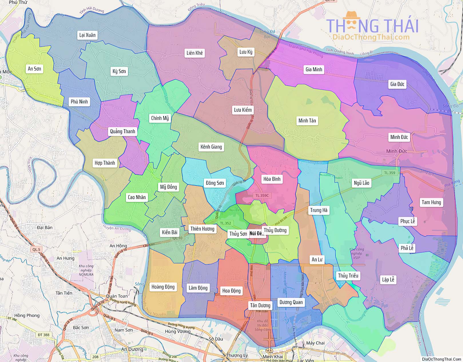 Bản đồ huyện Thuỷ Nguyên (Kích thước lớn).