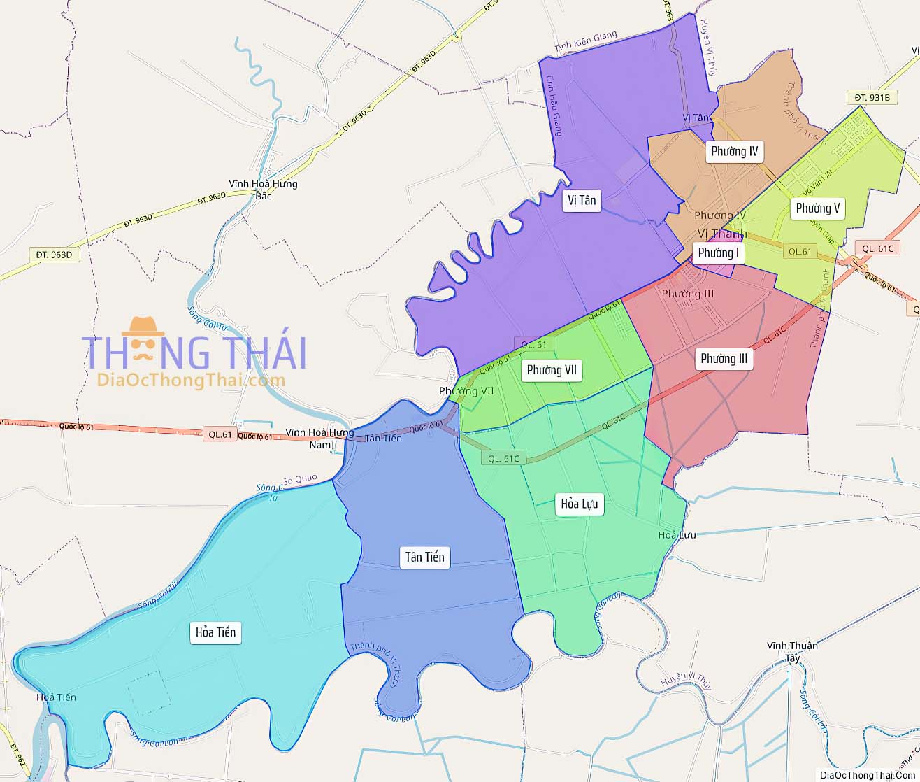 Bản đồ thành phố Vị Thanh.