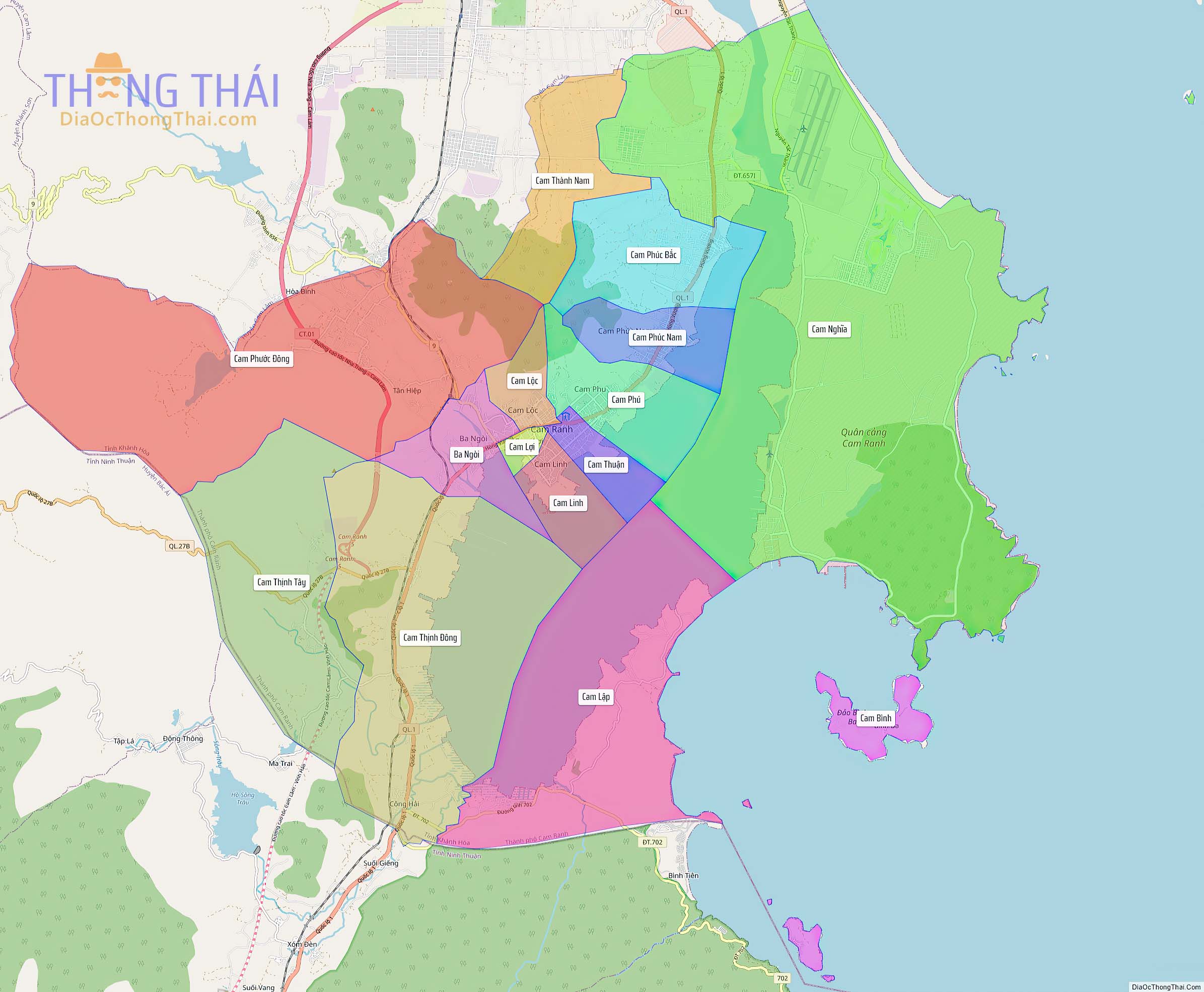 Bản đồ thành phố Cam Ranh (Kích thước lớn).