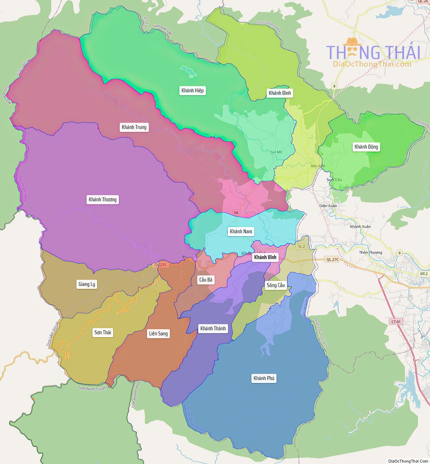 Bản đồ huyện Khánh Vĩnh (Kích thước lớn).