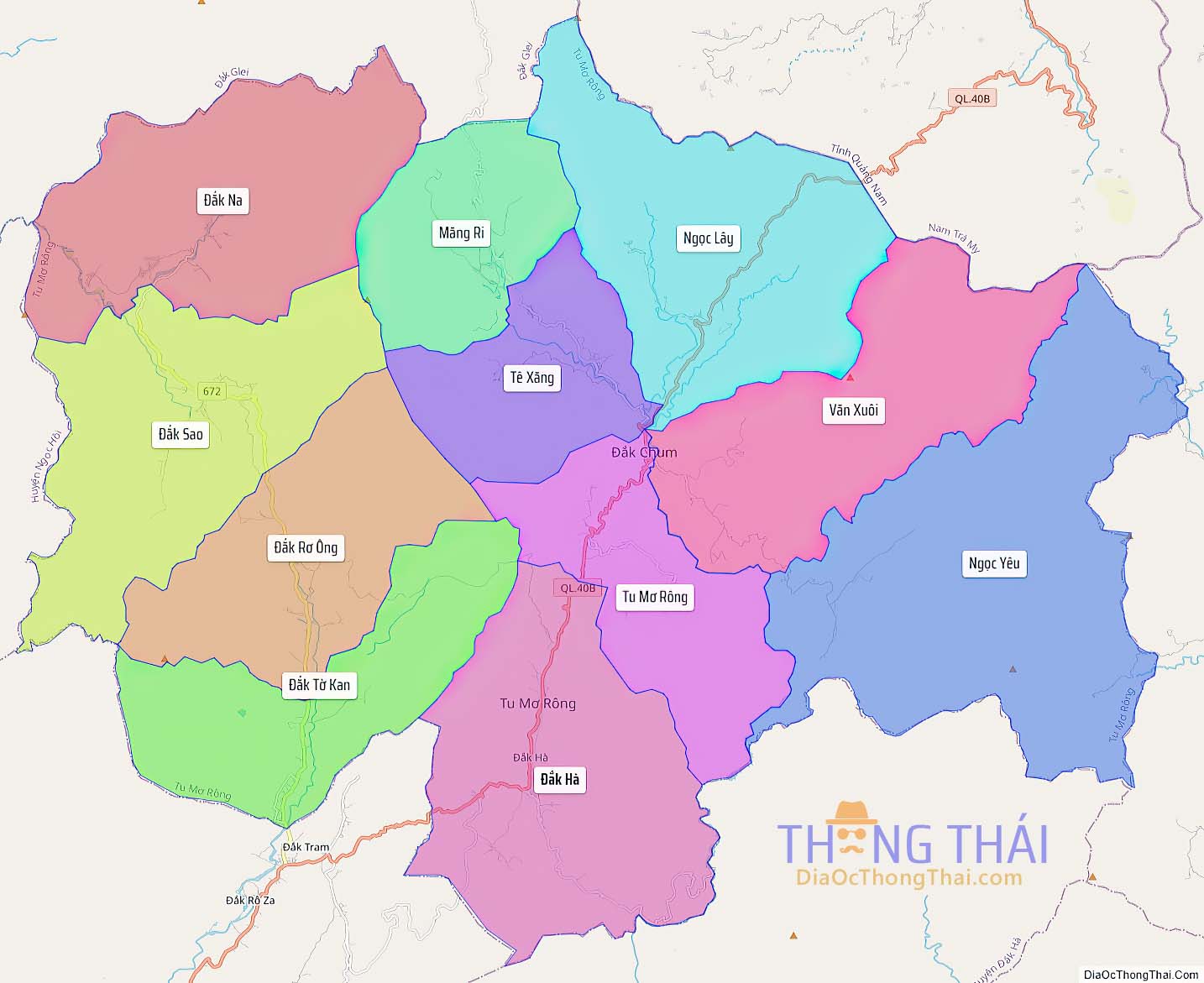 Bản đồ huyện Tu Mơ Rông.