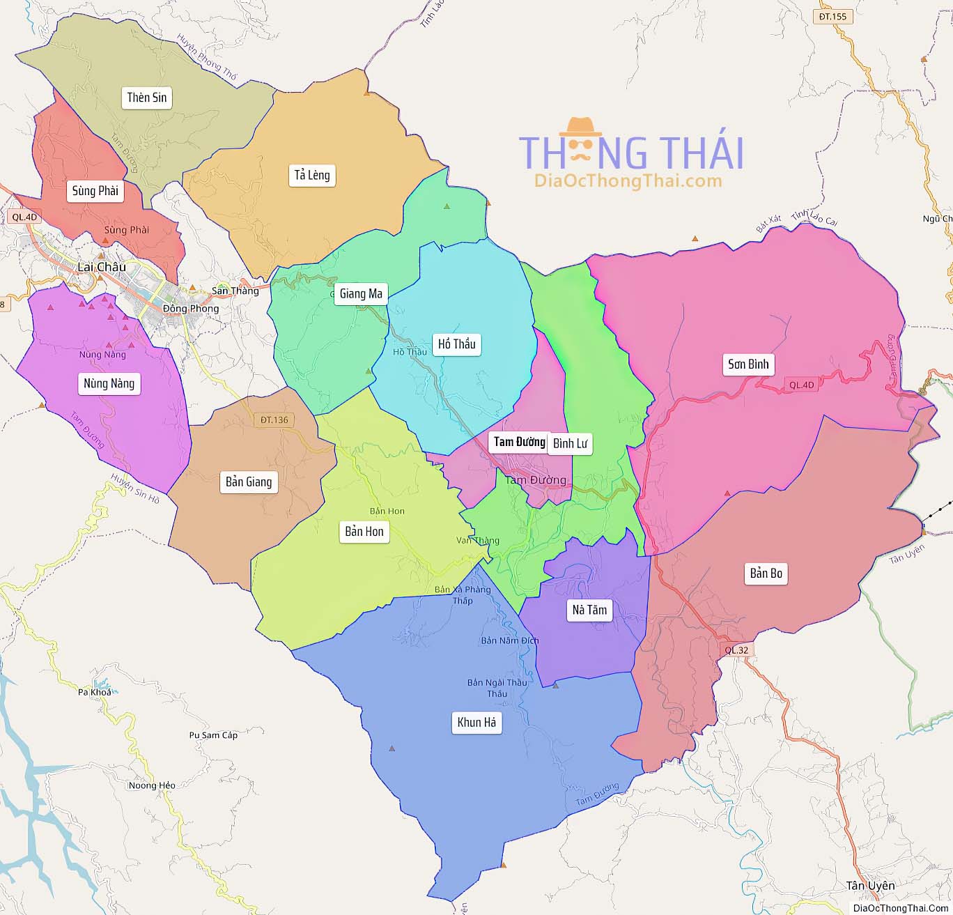 Bản đồ huyện Tam Đường.