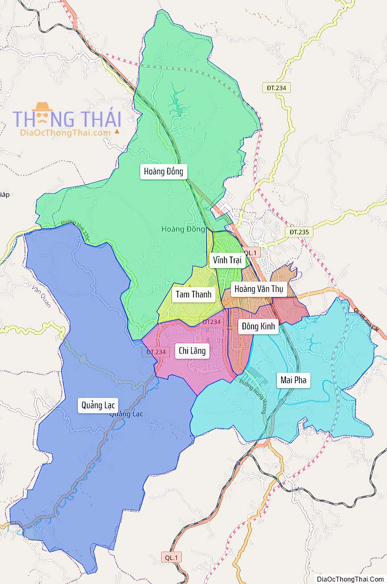 Bản đồ thành phố Lạng Sơn.