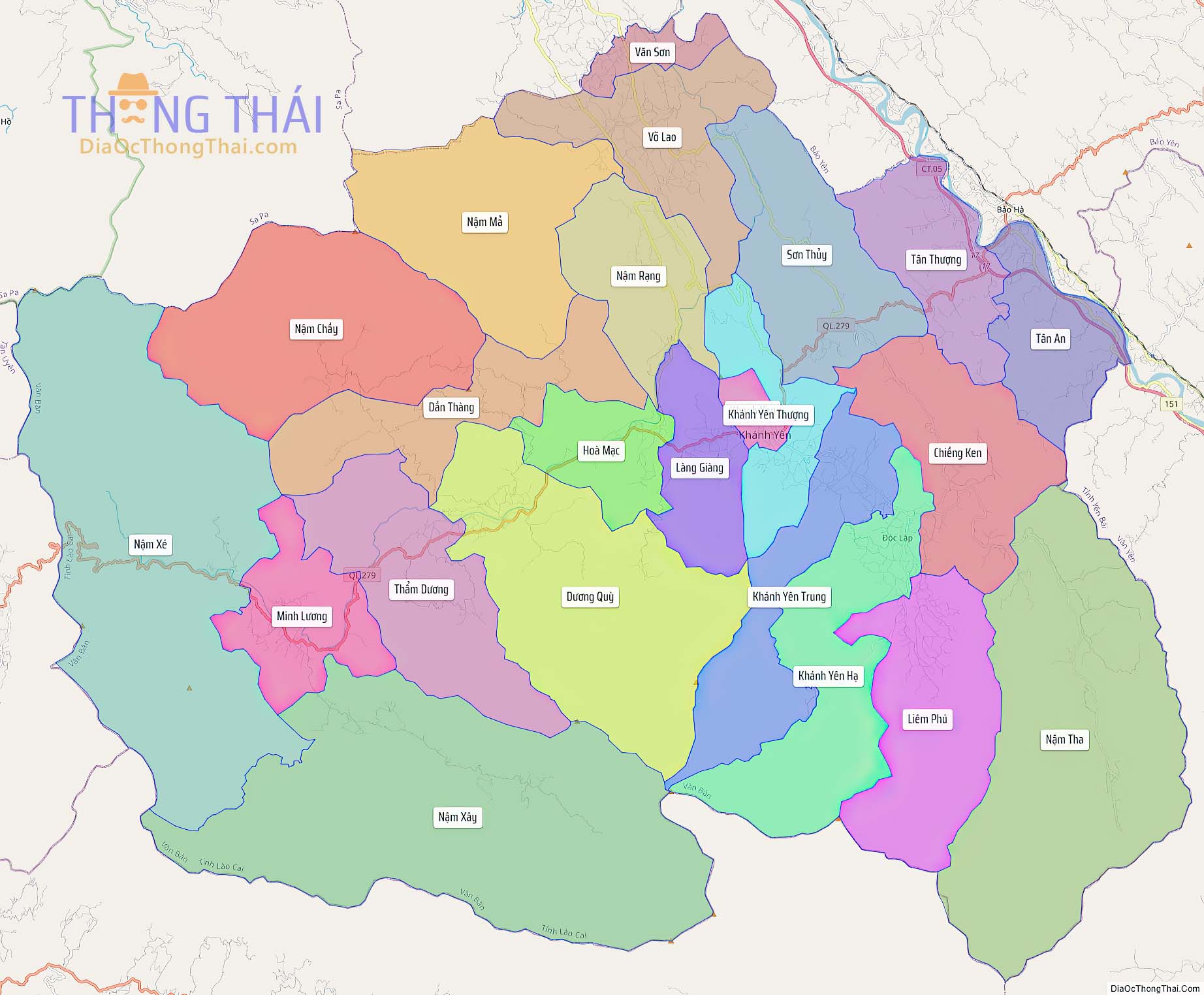 Bản đồ huyện Văn Bàn (Kích thước lớn).