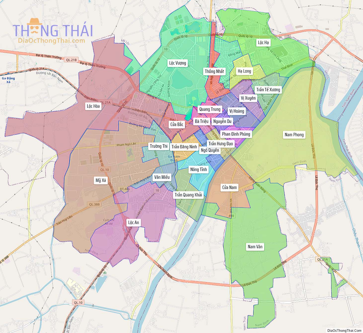 Bản đồ thành phố Nam Định.