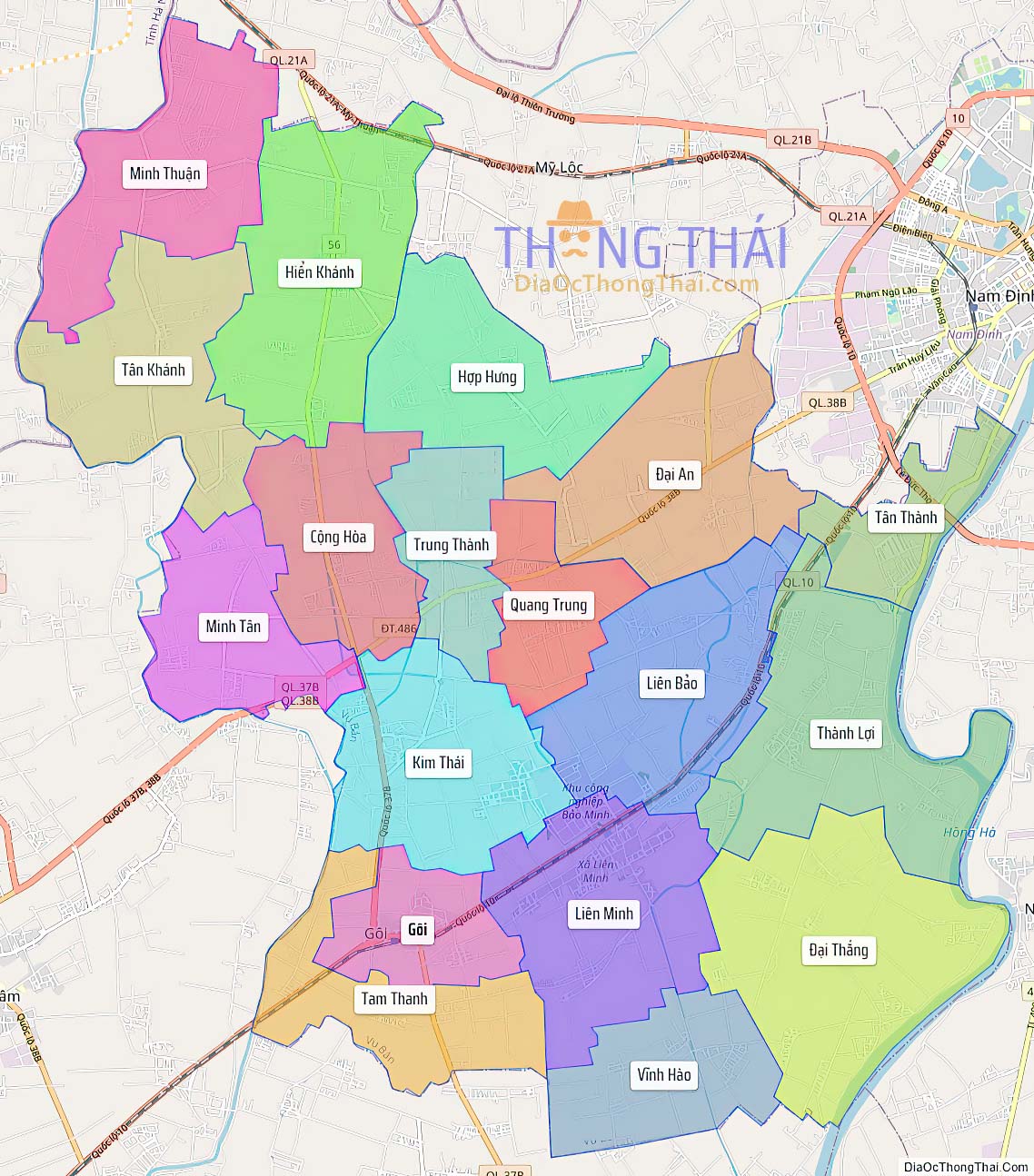 Bản đồ huyện Vụ Bản.
