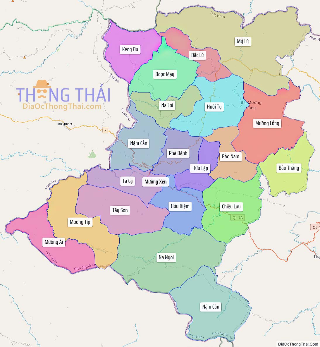 Bản đồ huyện Kỳ Sơn.