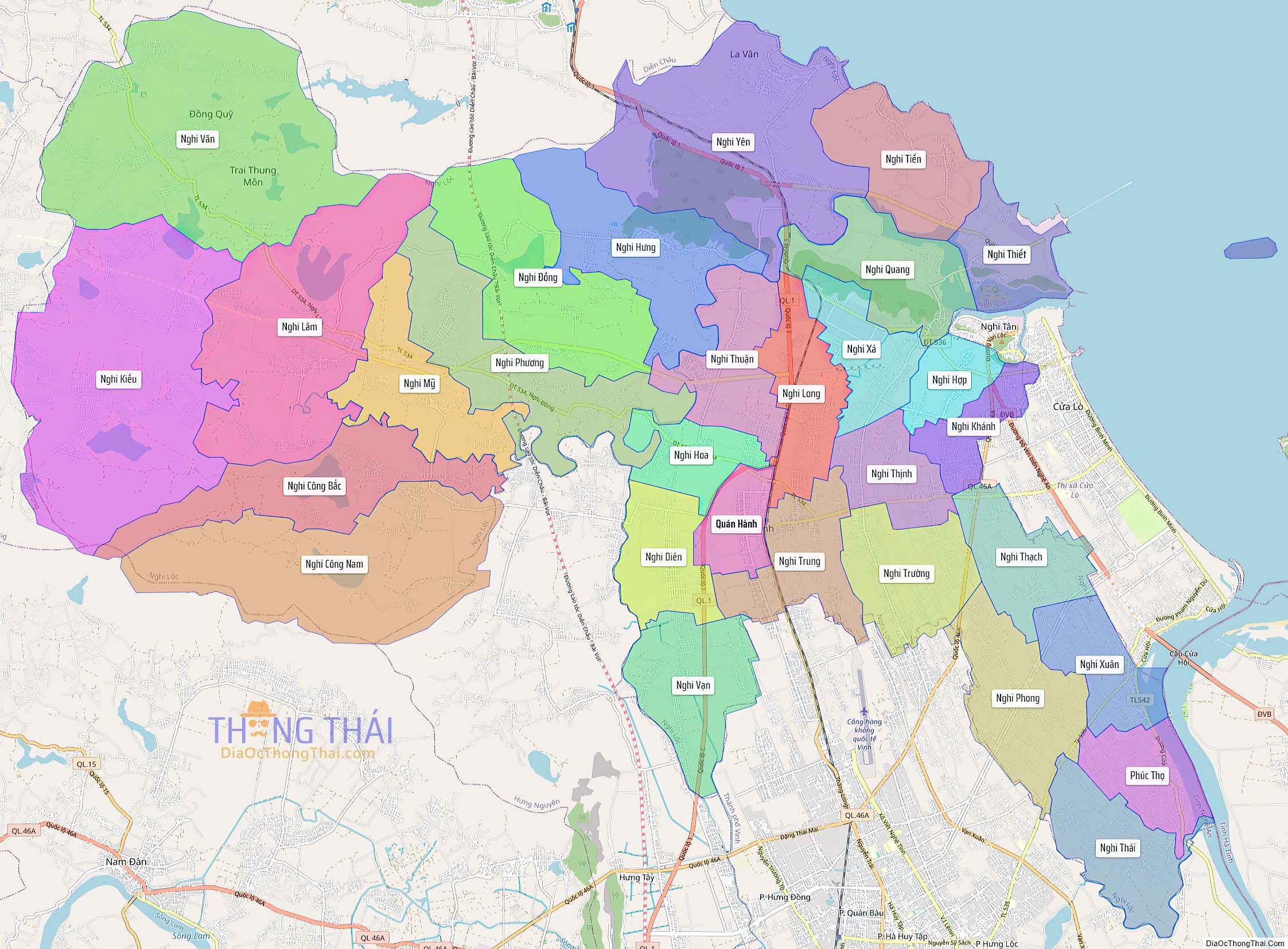 Bản đồ huyện Nghi Lộc (Kích thước lớn).
