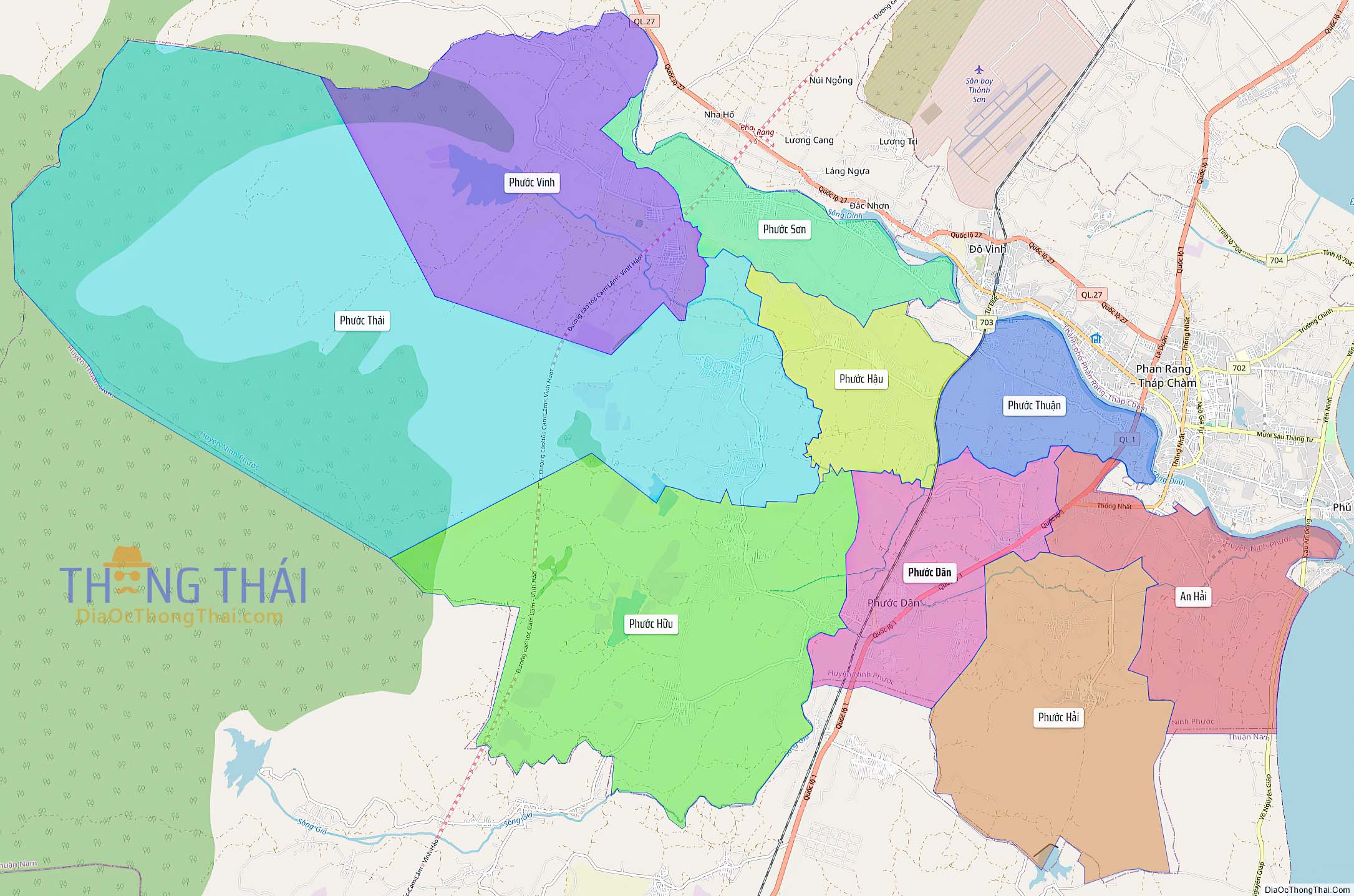 Bản đồ huyện Ninh Phước (Kích thước lớn).
