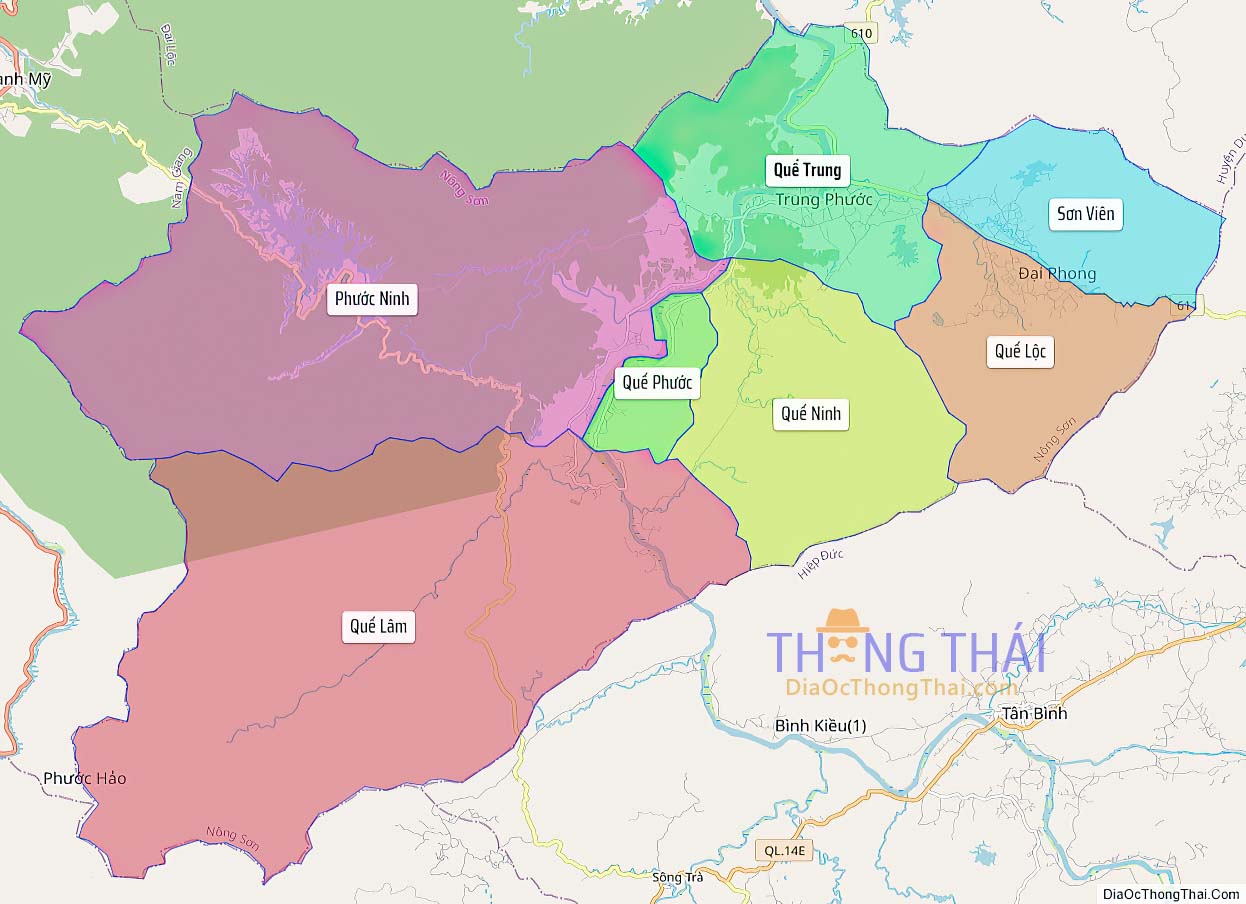 Bản đồ huyện Nông Sơn.