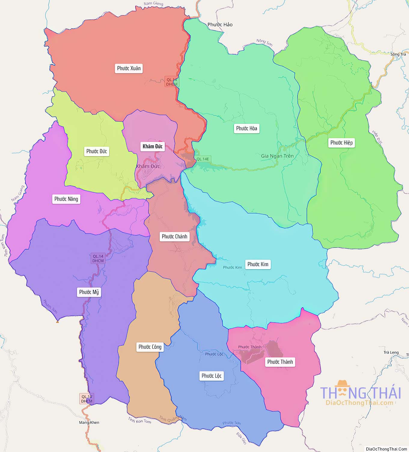 Bản đồ huyện Phước Sơn (Kích thước lớn).