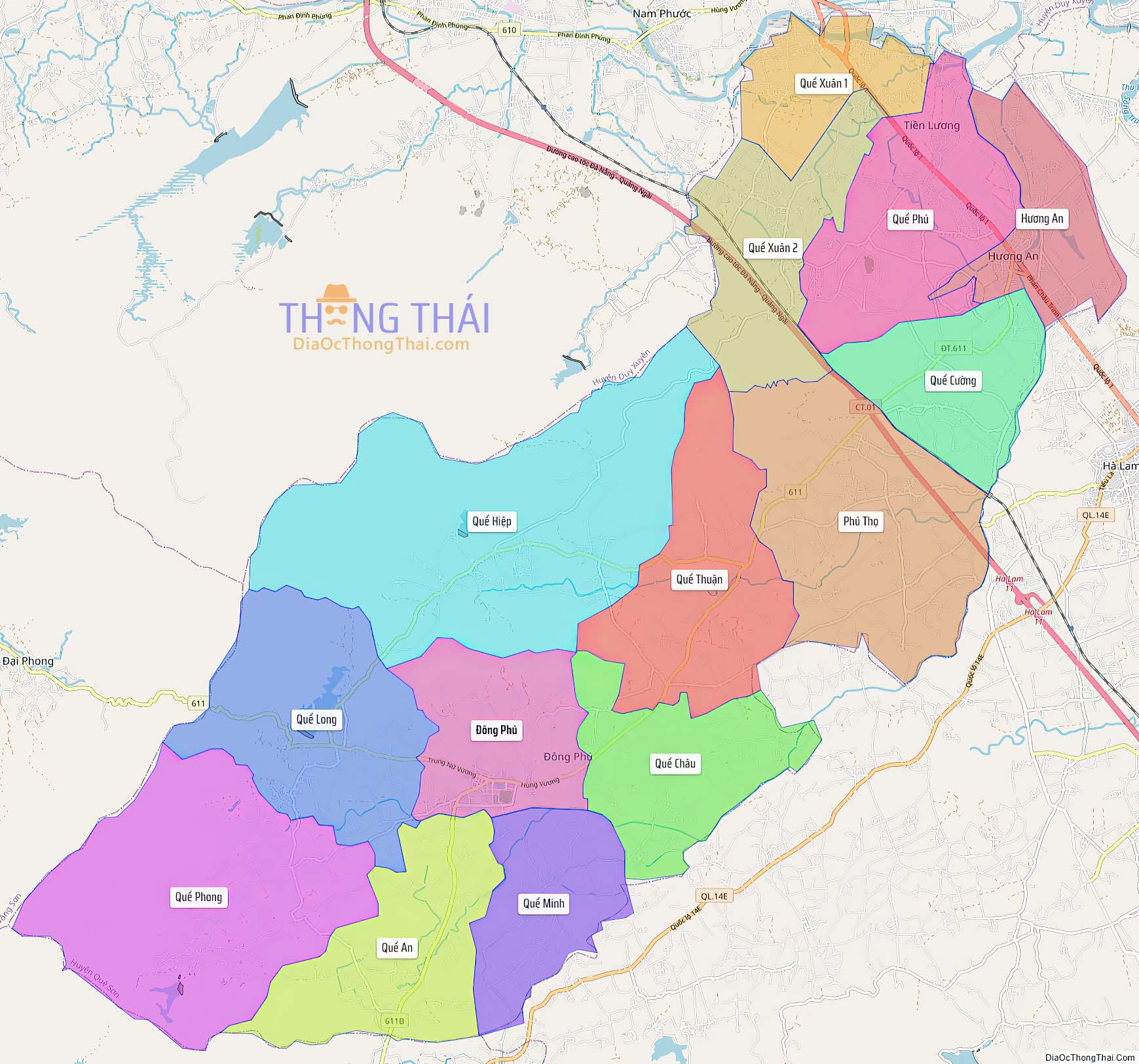 Bản đồ huyện Quế Sơn (Kích thước lớn).
