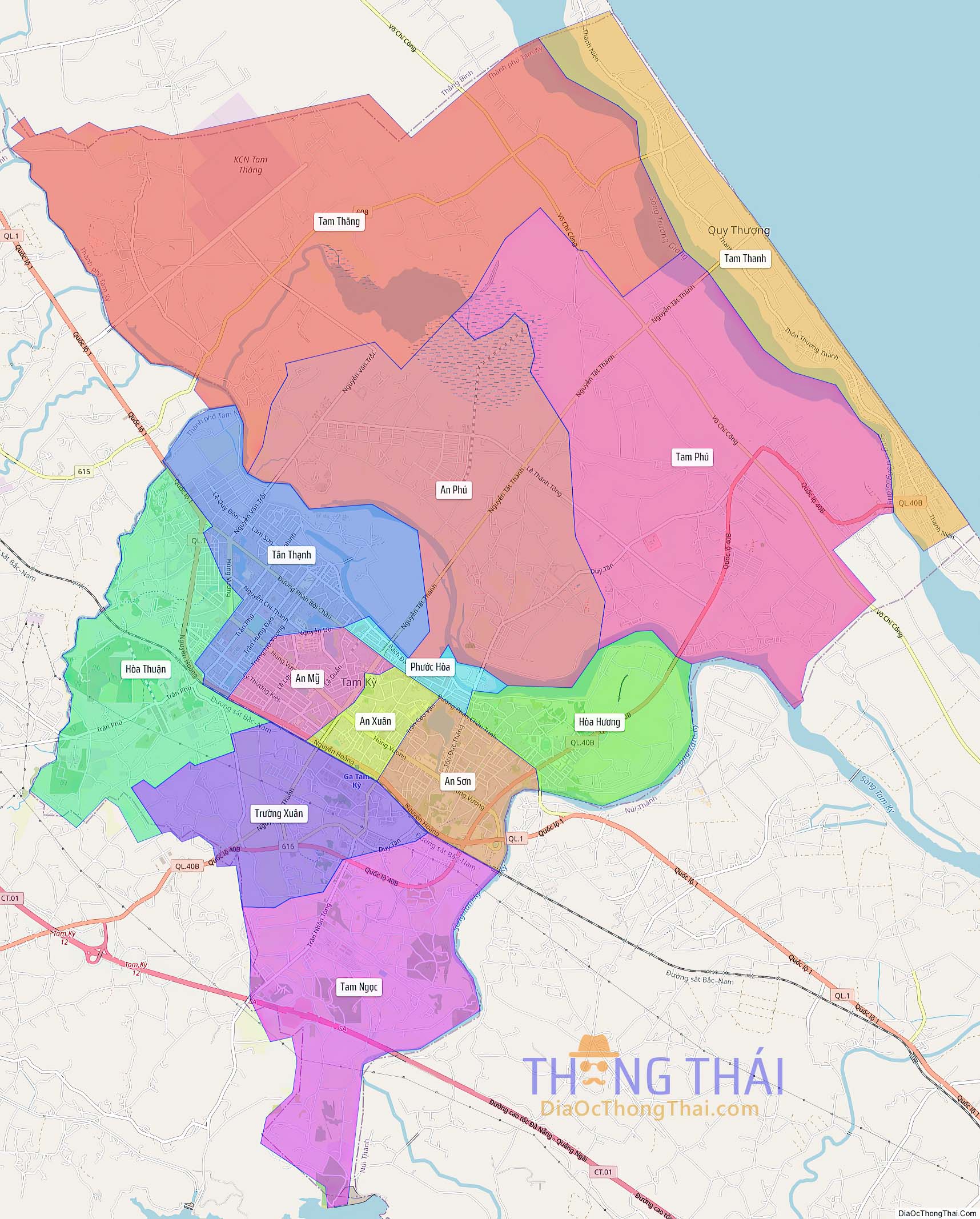 Bản đồ thành phố Tam Kỳ (Kích thước lớn).