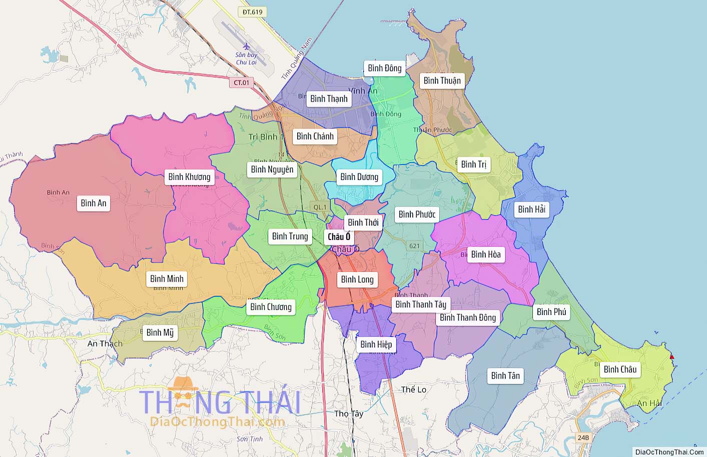 Bản đồ huyện Bình Sơn.