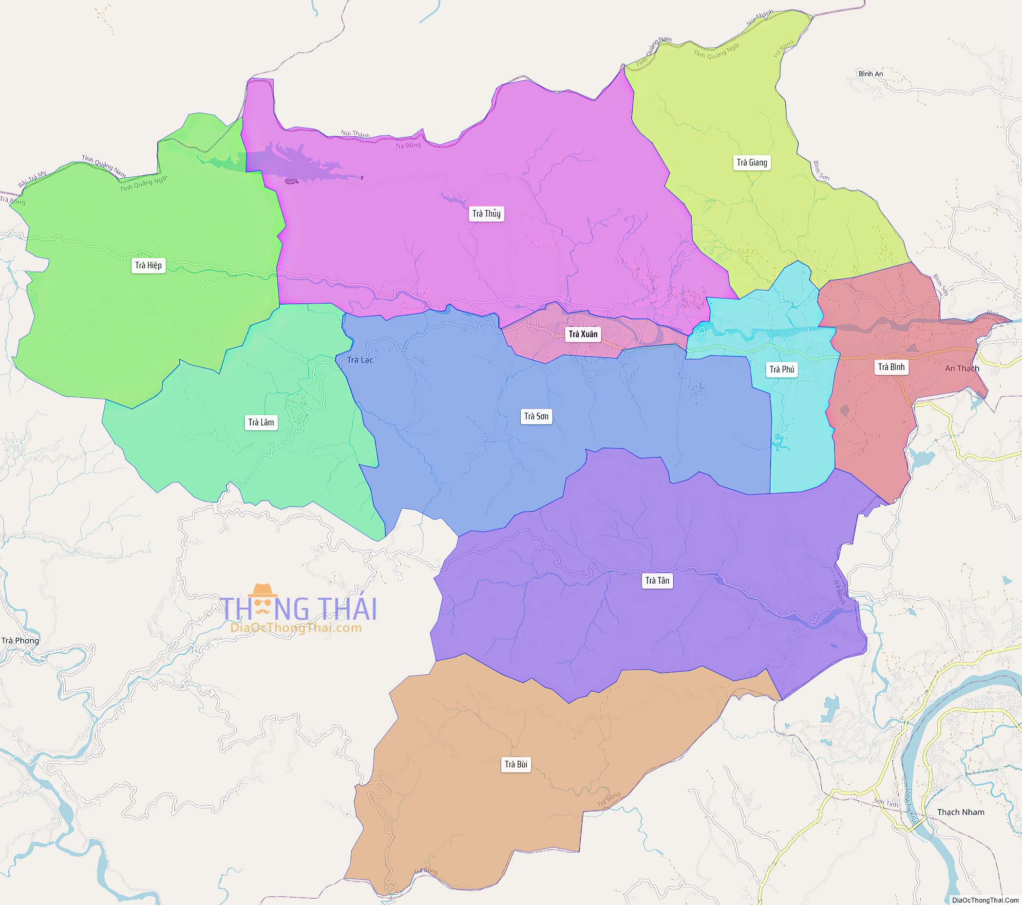 Bản đồ huyện Trà Bồng (Kích thước lớn).