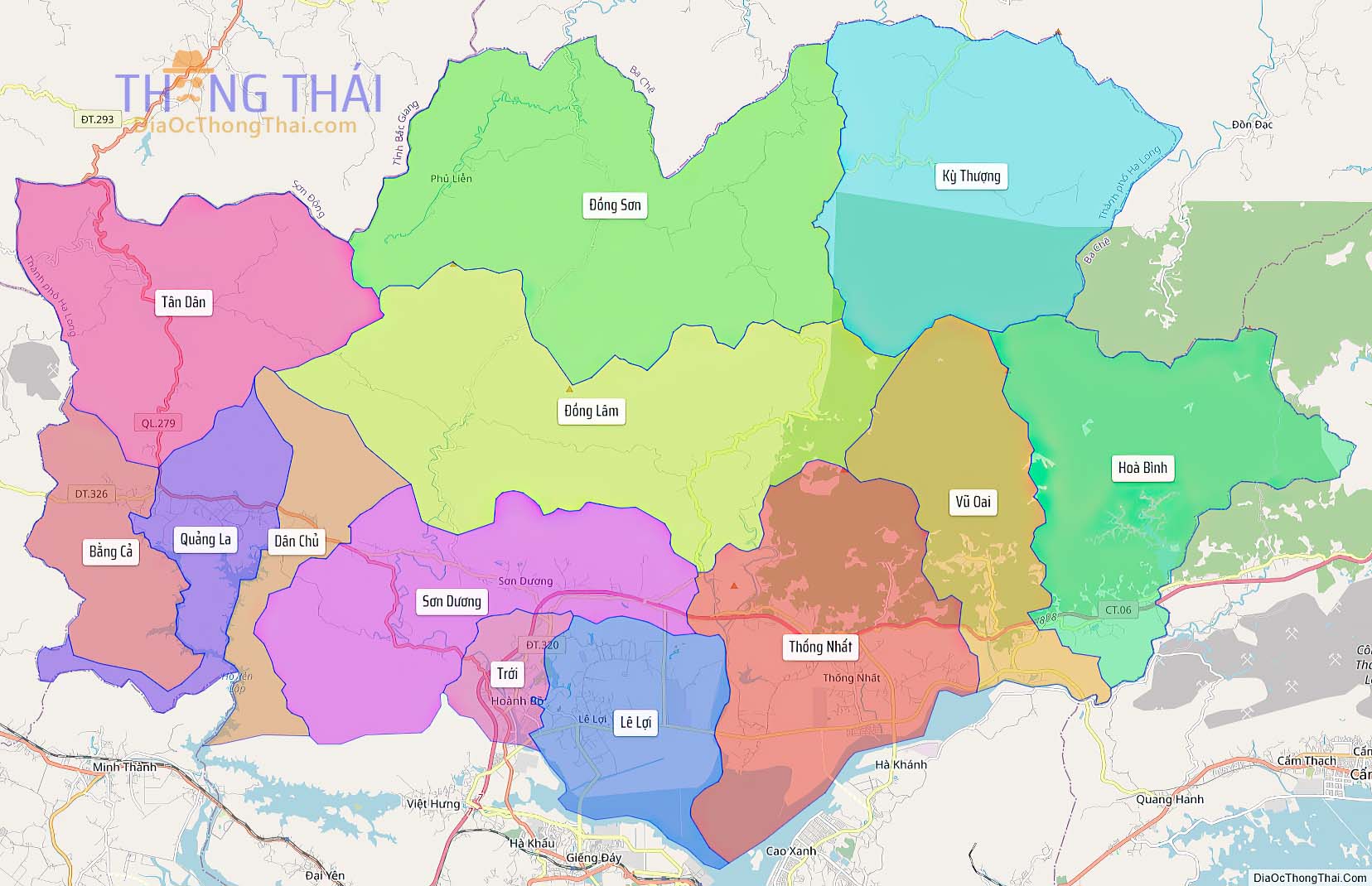 Bản đồ huyện Hoành Bồ (Kích thước lớn).