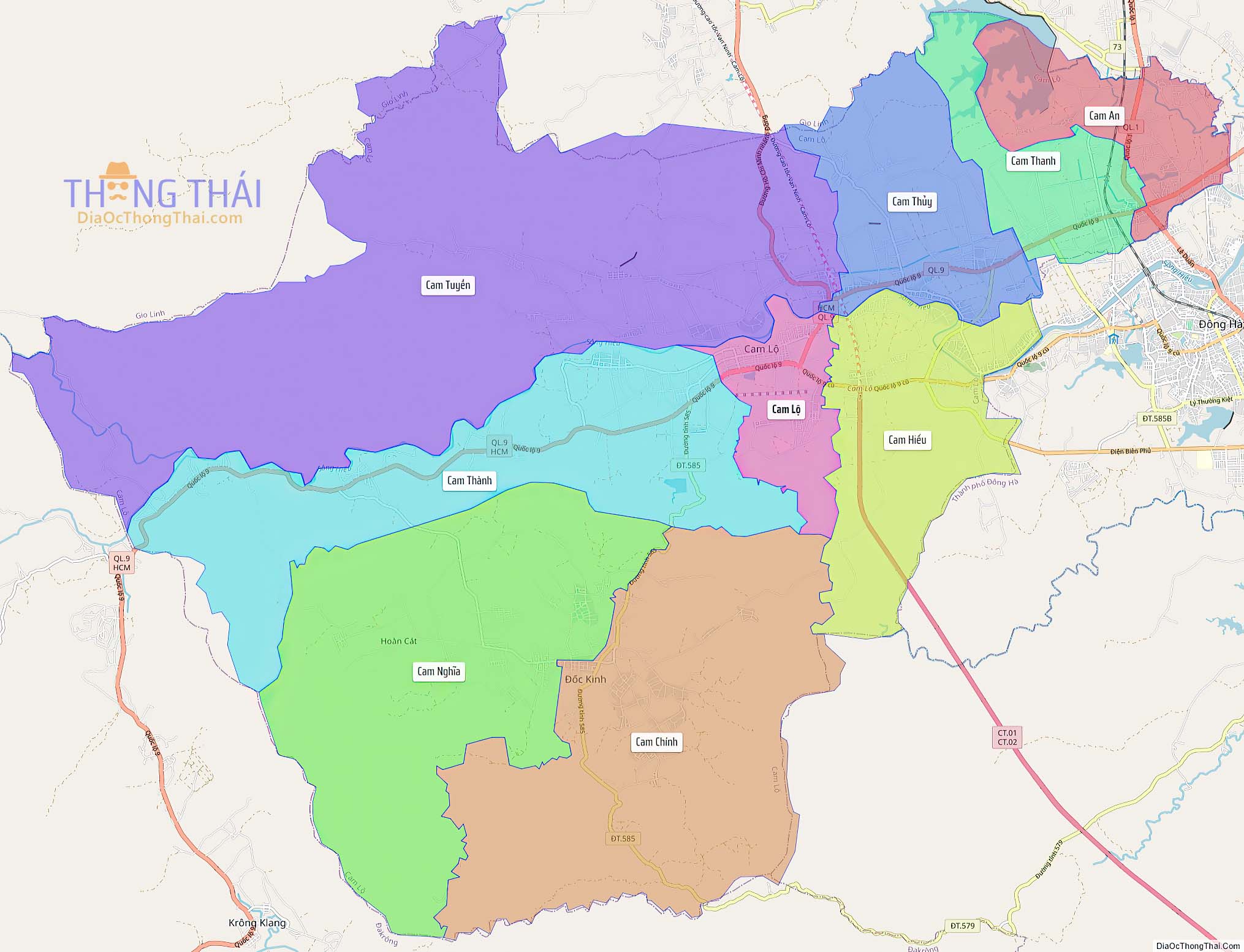 Bản đồ huyện Cam Lộ (Kích thước lớn).