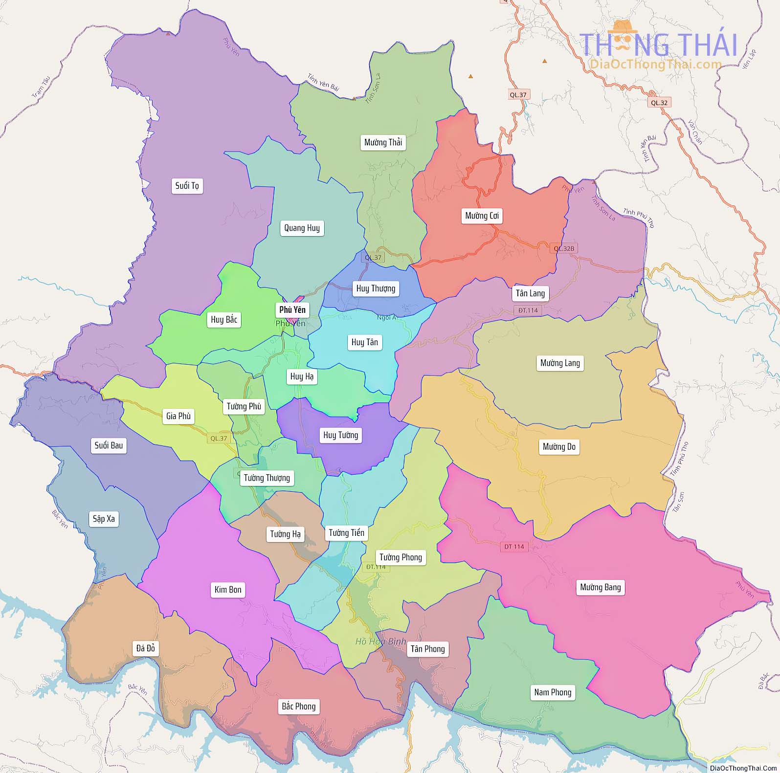 Bản đồ huyện Phù Yên (Kích thước lớn).